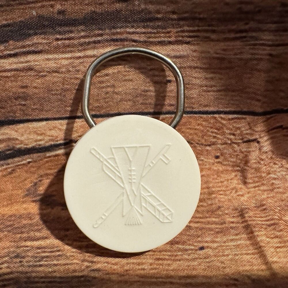Vintage St Labre Indian School Keychain Ashland Montana Native Souvenir Key Ring